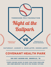 Load image into Gallery viewer, TN PKU - Night at the Ballpark - 8.01.26 - Knoxville Smokies vs Pensacola Blue Wahoos